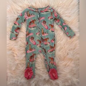 GUC Posh Peanut Kimmy Surfing Cheetahs Tigers Footed Romper 18-24 Months